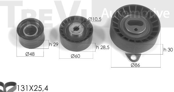 TREVI AUTOMOTIVE Комплект ремня ГРМ KD1181